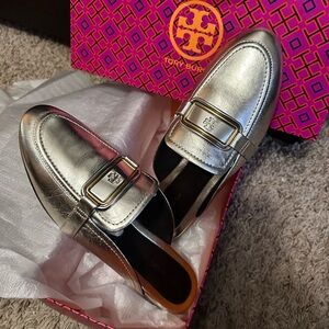 Tory Burch Metallic Gold Loafers